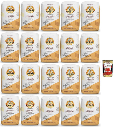 Italian Gourmet E.R. Koch- & Backzutaten Caputo Semola di grano duro rimacinata, Durum Weizen Grieß, Hartweizengrieß fein für die perfekte Pasta und Pizza 20x 1 Kg + Italian Gourmet polap 400g 8032804040014