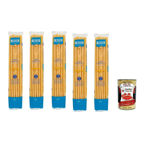 De Cecco Le Specialità Candele Lunghe N°127, 100% Italienisch Pasta Nudeln 5x 500g Original italienisch inkl. Italian Gourmet Polpa 400g