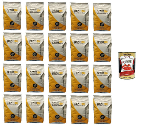 Italian Gourmet E.R. Koch- & Backzutaten Denti- Farina di Grano tenero tipo "00" Weichweizenmehl Typ „00“. 20 x 1000gr + Italian Gourmet polpa 400g 8032804040014