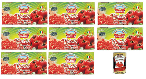 Italian Gourmet E.R. Koch- & Backzutaten Divella Delizie Campagnole Delizie Campagnole Cubetti di pomodoro 100% Italiani Campagnole Delights 100 % italienische Tomatenwürfel 24x 400gr + Italian Gourmet polpa 400gr 8005121210309