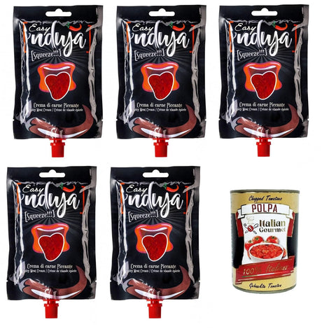 Easy Nduja Easy ‘Nduja Squeeze Würzige Fleischcreme 5x200g Original italienisch Feinkost