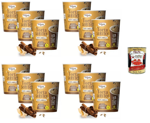 Eridania Torta Subito Preparato per torta al gusto di Cannella Kuchenmischung mit Zimtgeschmack 12x 60gr Original italienisch inkl. Italian Gourmet Polpa 400g