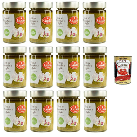 Etna Patè di Pistacchio e Aglio Pistazien-Knoblauch-Paté 12x 190gr Original italienisch inkl. Italian Gourmet Polpa 400g