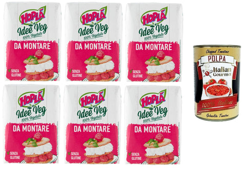 Italian Gourmet E.R. Koch- & Backzutaten Hoplà Idee Veg 100 % pflanzliches Soja Zum Aufschlagen 6x 200ml+ Italian Gourmet polpa 400g 8032804040014