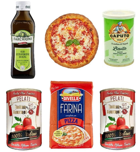 Italian Gourmet E.R. Koch- & Backzutaten Italian Gourmet Homemade 🍕Pizza🍕 Kit 1x Farchioni Natives Olivenöl extra oil 250ml 2x geschälte Tomaten 400gr 1x Caputo Trockenhefe 100gr 1x Divella Pizzamehl 1kg 8388766535601