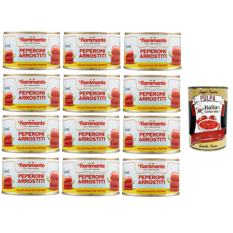 la fiammante Peperoni arrostiti Geröstete Paprika 12x 350gr inkl. Italian Gourmet polpa 400g Original italienisch