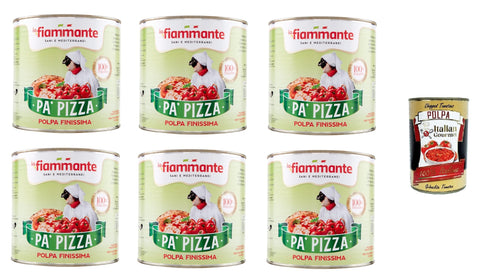 Italian Gourmet E.R. Koch- & Backzutaten La Fiammante Polpa finissima, pomodoro in pezzi Sehr feines Fruchtfleisch, Tomatenstücke 6x 2.5kg+ Italian Gourmet Polpa 400g