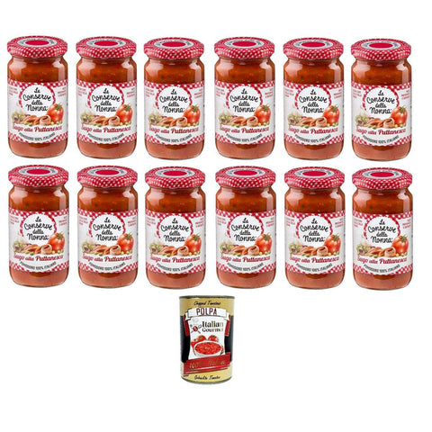 Le Conserve della Nonna Sugo alla Puttanesca Soße 12x190g Original italienisch Sauce