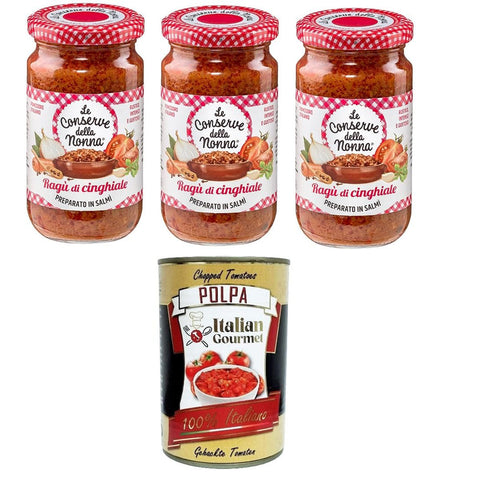 Le Conserve della Nonna Sugo Ragù di Cinghiale Wildschwein Ragù Sauce 3x190g Original italienisch