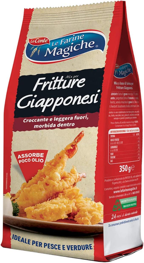 Italian Gourmet E.R. Koch- & Backzutaten Le Farine Magiche Farina Fritture Giapponesi-Tempura, Aromatische Note, Ideal für Teig, 350 g-Packung 8009355002372