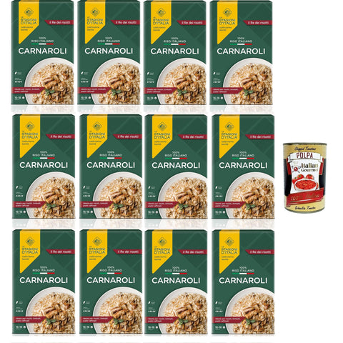 Le Stagioni D'Italia Riso Carnaroli Reis 12x1kg Original italienisch inkl. Italian Gourmet Polpa 400g