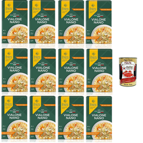 Le Stagioni D'Italia Riso Vialone Nano Reis 12x1kg Original italienisch inkl. Italian Gourmet Polpa 400g