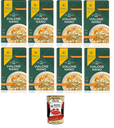 Italian Gourmet E.R. Koch- & Backzutaten Le Stagioni D'Italia Riso Vialone Nano Reis 8x1kg + Italian Gourmet polpa 400g 8032804040014