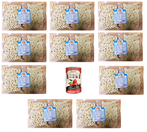 Italian Gourmet E.R. Koch- & Backzutaten Le vie del Grano Garganelli Mit Hartweizengrieß stabilisierte Nudeln 10x500gr + Italian Gourmet Pelati 400g 8388766535601