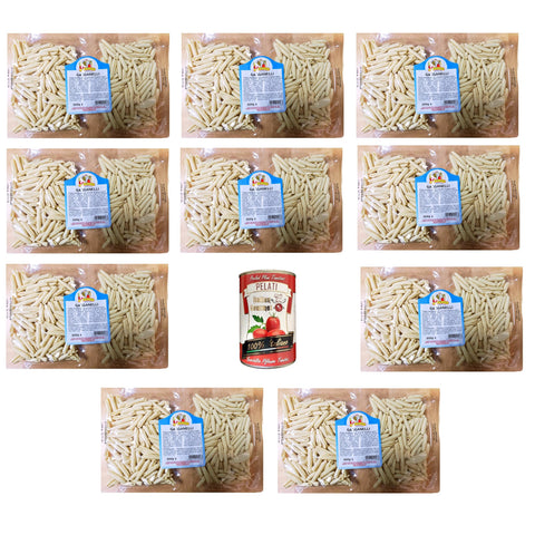 Le vie del Grano Garganelli Mit Hartweizengrieß stabilisierte Nudeln 10x500gr inkl. Italian Gourmet Pelati 400g Original italienisch