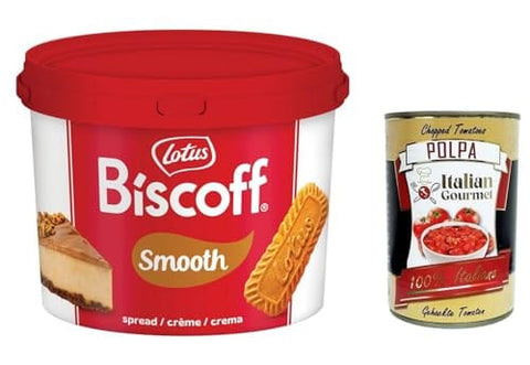 Italian Gourmet E.R. Koch- & Backzutaten Lotus Biscoff Streichfähige Creme ohne künstliche Farb-, Geschmacks- und Konservierungsstoffe. 3kg + Italian Gourmet polpa 400g 8032804040014