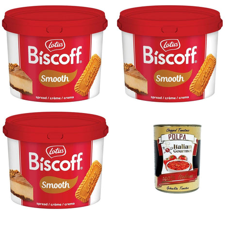 Italian Gourmet E.R. Koch- & Backzutaten Lotus Biscoff Streichfähige Creme ohne künstliche Farb-, Geschmacks- und Konservierungsstoffe. 3x3kg + Italian Gourmet polpa 400g 8032804040014
