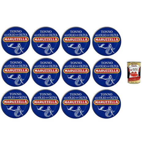 Maruzzella Tonno in olio d'oliva Thunfisch in Olivenöl 12 x 200gr Original italienisch inkl. Italian Gourmet Polpa 400g