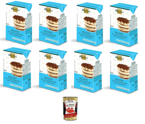 Master Martini- Dessert al Mascarpone per Tiramisù Mascarpone-Dessert für Tiramisu 8x1lt Original italienisch inkl. Italian Gourmet Polpa 400g
