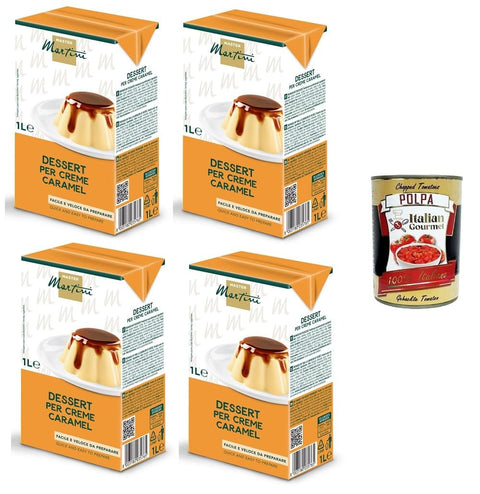 Master Martini-Dessert per Crème Caramel Dessert für Crème Caramel 4x1lt Original italienisch inkl. Italian Gourmet Polpa 400g