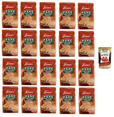 Spadoni Molino Farina Per Pane Farro & Grano Saraceno Dinkel und Buchweizenbrotmehl 20x1kg Original italienisch Gebäck