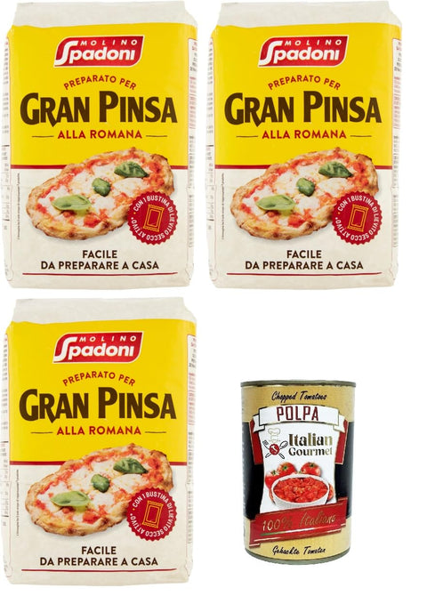 Spadoni Molino Spadoni Preparato Per Gran Pinsa Alla Romana zubereitet für Gran Pinsa Alla Romana 3x 1kg inkl. Italian Gourmet polpa 400g Original italienisch