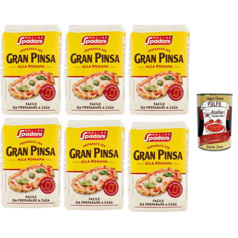 Spadoni Molino Preparato Per Gran Pinsa Alla Romana zubereitet für Gran Pinsa Alla Romana 6x 1kg Original italienisch inkl. Italian Gourmet Polpa 400g