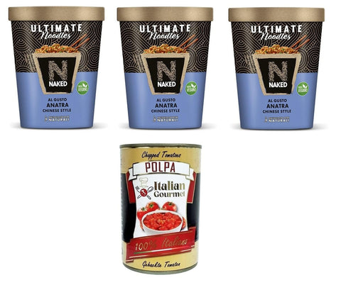 NAKED ULTIMATE Chinese style Gusto Anatra Entengeschmack nach chinesischer Art 3x 90gr Original italienisch inkl. Italian Gourmet Polpa 400g
