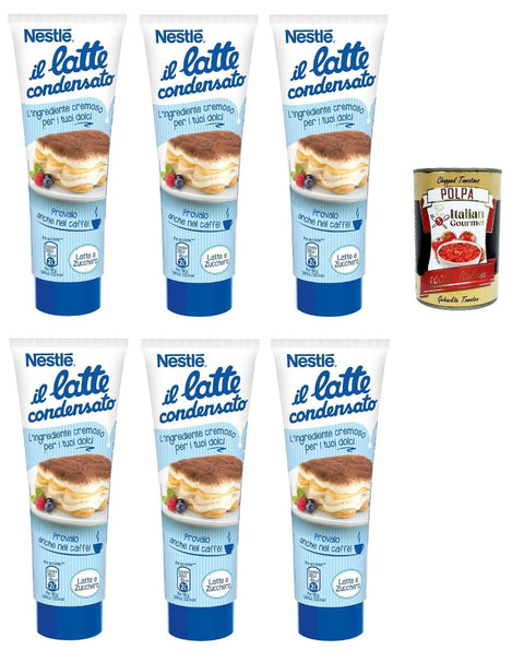Italian Gourmet E.R. Koch- & Backzutaten Nestlé il latte condensato Kondensmilch cremige Zutat für Desserts gesüßte konzentrierte Vollmilch, gluten free 6x 170g + Italian Gourmet polpa 400g 8032804040014