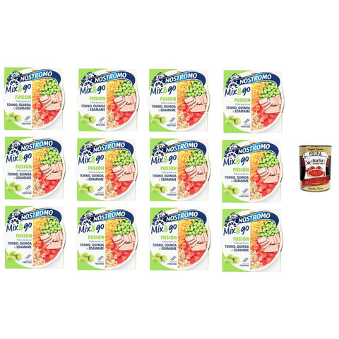 Nostromo- Mix & go Fusion Fertiggericht mit Thunfisch, Quinoa und Edamame 12x190g Original italienisch Feinkost