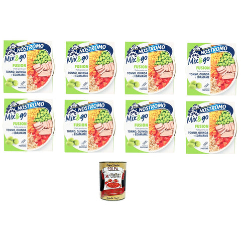 Nostromo- Mix & go Fusion Fertiggericht mit Thunfisch, Quinoa und Edamame 8x190g Original italienisch Feinkost