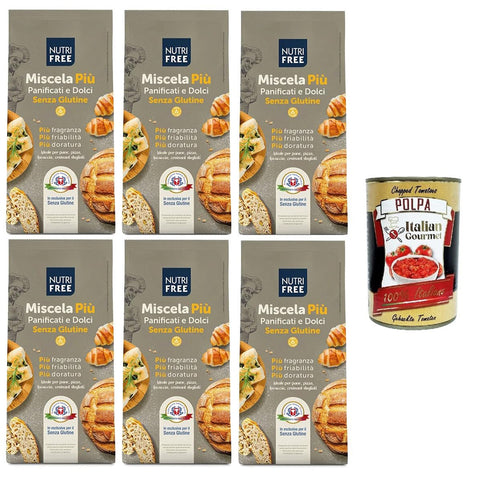 NUTRIFREE Miscela Più Mischung aus glutenfreiem Brot und Desserts 6x1kg Original italienisch Gebäck