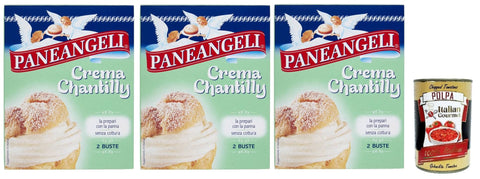 Paneangeli Crema chantilly creme Chantilly Creme Pulver -Mischung Pudding kuchen, mit einem zarten Vanillegeschmack 3x 80g Original italienisch inkl. Italian Gourmet Polpa 400g