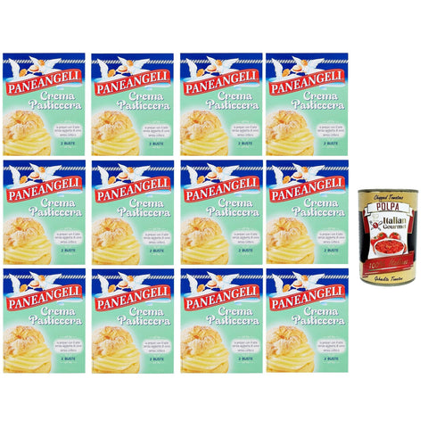 Paneangeli Crema Pasticcera Creme Pulver Mischung Pudding kuchen, mit einem zarten Vanillegeschmack 12x150g Original italienisch Gebäck
