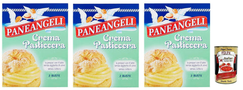 Italian Gourmet E.R. Koch- & Backzutaten Paneangeli Crema Pasticcera, Creme Pulver -Mischung Pudding kuchen, mit einem zarten Vanillegeschmack 3x 150g + Italian Gourmet polpa 400g 8032804040014