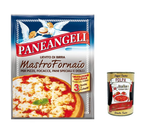 Italian Gourmet E.R. Koch- & Backzutaten Paneangeli Lievito di Birra Mastro Fornaio - Bierhefe - Vielseitig einsetzbare dehydrierte Hefe für herzhafte und süße Speisen - 50x 21g (3 Beutel à 7g) + Italian Gourmet polpa 400g 8032804040014