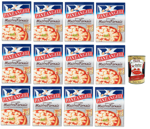 Italian Gourmet E.R. Koch- & Backzutaten PANEANGELI Lievito di Birra Mastro Fornaio per Pizze, Focacce, Pani Speciali e Dolci, Brauhefe Hefe für süß und herzhaft, dehydrierte Hefe 100% Italienisches, 12x 42g + Italian Gourmet polpa 400g 8032804040014