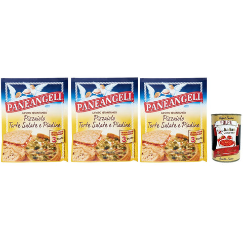 Paneangeli Lievito Pizzaiolo Torte Salate e Piadine istant hefe Mischung, Sofortige Hefe für herzhafte Kuchen und 3x145g Original italienisch Gebäck