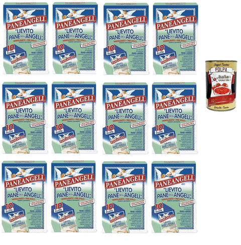 Italian Gourmet E.R. Koch- & Backzutaten Paneangeli Lievito Vanigliato per Dolci - Vanille Hefe für Desserts - 14x Karton mit 10 Beuteln + Italian Gourmet polpa 400g 8032804040014
