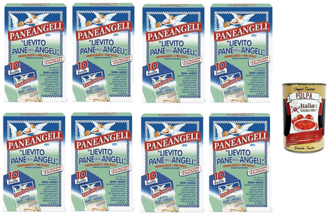 Italian Gourmet E.R. Koch- & Backzutaten Paneangeli Lievito Vanigliato per Dolci - Vanille Hefe für Desserts - 8x Karton mit 10 Beuteln + Italian Gourmet polpa 400g 8032804040014