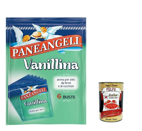 Italian Gourmet E.R. Koch- & Backzutaten Paneangeli Vanillina - Pulverförmiges Aroma für Gebackene Desserts und Kuchen 50x 6 Beutel à 0,5g + Italian Gourmet polpa 400g 8032804040014