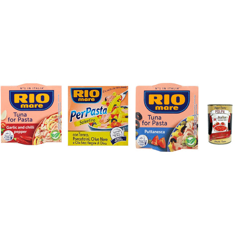 Rio Mare Per Pasta Testpaket Thunfischfur Pasta 3x 160g Original italienisch inkl. Italian Gourmet Polpa 400g