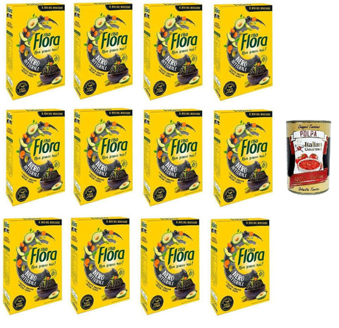 Italian Gourmet E.R. Koch- & Backzutaten Riso Flora Nero Integrale Für kreative und leckere Rezepte 12x500gr + Italian Gourmet polpa 400g 8032804040014