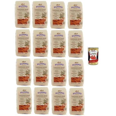 Rummo Pennette Rigate N°70 Glutenfreie Pasta mit Linsen und braunem Reis 16x300g Original italienisch