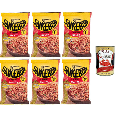 Saikebon- Noodles Orientali al Manzo Nudeln Orientalisches Rindfleisch 6x79g Original italienisch Pasta