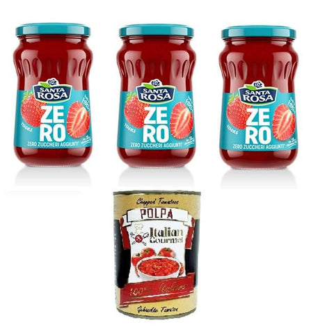 Santa Rosa ZERO, Confettura di Fragole zero zuccheri aggiunti Erdbeermarmelade ohne Zuckerzusatz 3x300g Original italienisch Zutat