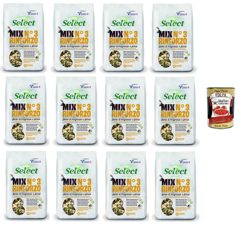 Italian Gourmet E.R. Koch- & Backzutaten Select MIX N.3 RINFORZO Quelle für Magnesium und Eisen 12x 300gr + Italian Gourmet polpa 400g 8006280130255