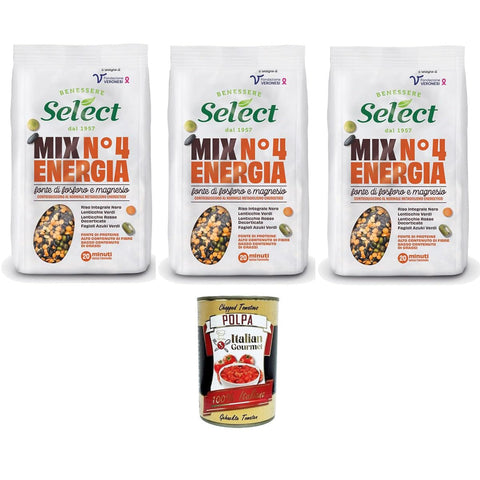 Select MIX N.4 ENERGIA Quelle für Phosphor und Magnesium 3x 300gr Original italienisch inkl. Italian Gourmet Polpa 400g