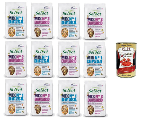 Italian Gourmet E.R. Koch- & Backzutaten Select Testpaket MIX N.1 DIFESA- MIX N.2 EQUILIBRIO Quelle für Kupfer und Eisen sowie Kupfer und Kalium 12x 300gr + Italian Gourmet polpa 400g 8006280130248