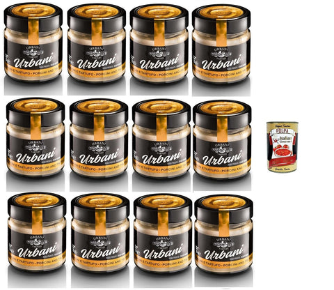 Italian Gourmet E.R. Koch- & Backzutaten Urbani Tartufi Sugo Porcini & Tartufo Steinpilz- und Trüffelsauce 12x 130gr + Italian Gourmet Polpa di Pomodoro 400g 8000146036651